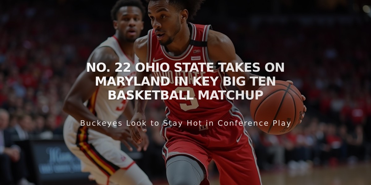 No. 22 Ohio State Takes on Maryland in Key Big Ten Basketball Matchup