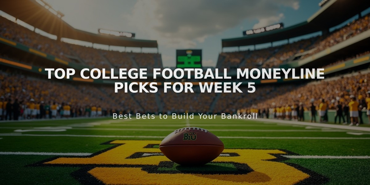 Top College Football Moneyline Picks for Week 5