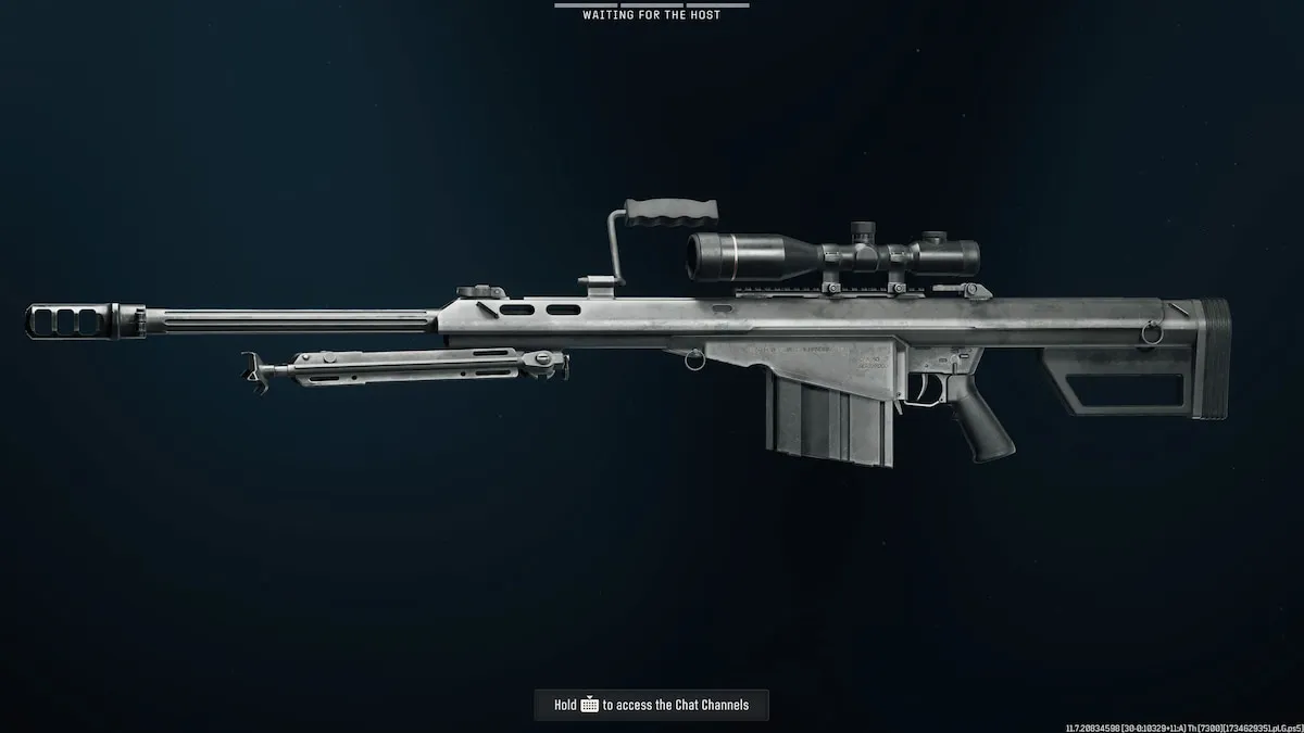 Black sniper rifle with tactical scope