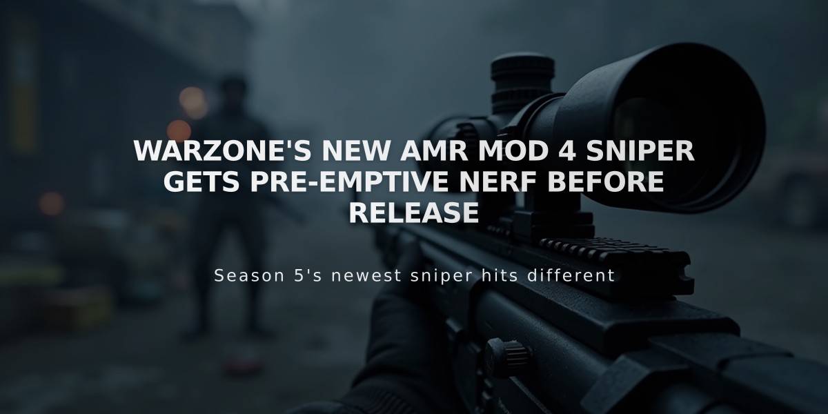 Warzone's New AMR Mod 4 Sniper Gets Pre-emptive Nerf Before Release