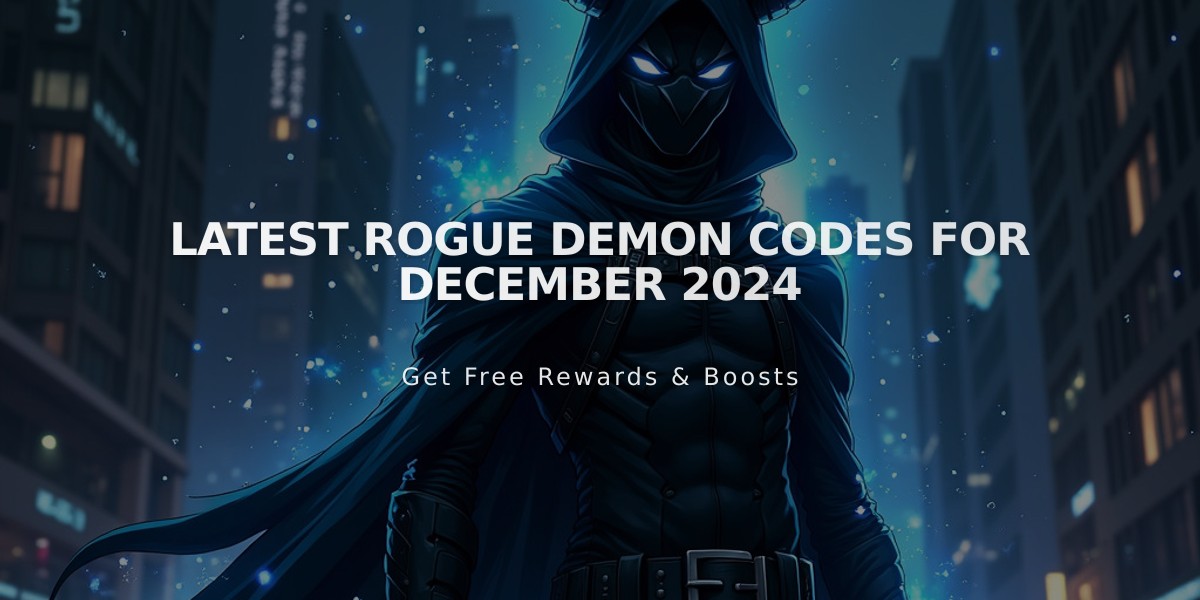 Latest Rogue Demon Codes for December 2024