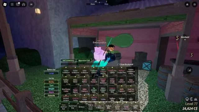 Roblox character with pink fish mutation