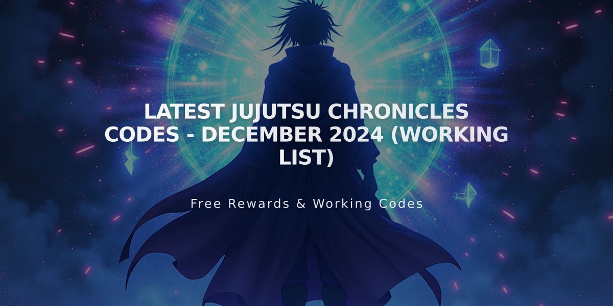 Latest Jujutsu Chronicles Codes - December 2024 (Working List)