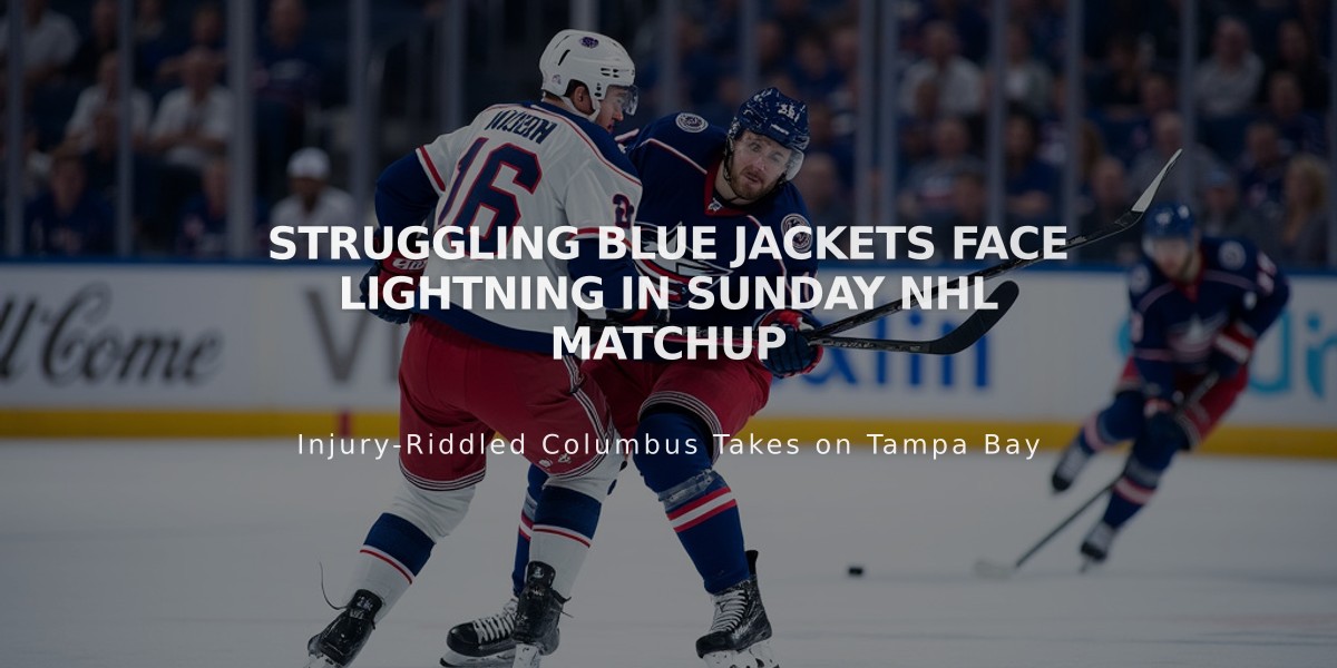 Struggling Blue Jackets Face Lightning in Sunday NHL Matchup