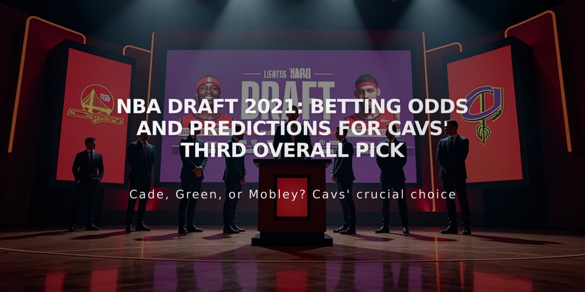 NBA Draft 2021: Betting Odds and Predictions for Cavs' Third Overall Pick