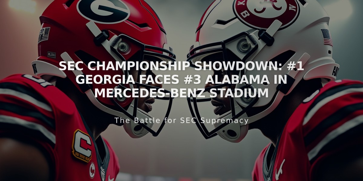 SEC Championship Showdown: #1 Georgia Faces #3 Alabama in Mercedes-Benz Stadium