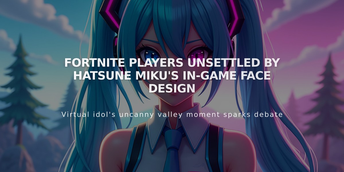 Fortnite Players Unsettled by Hatsune Miku's In-Game Face Design