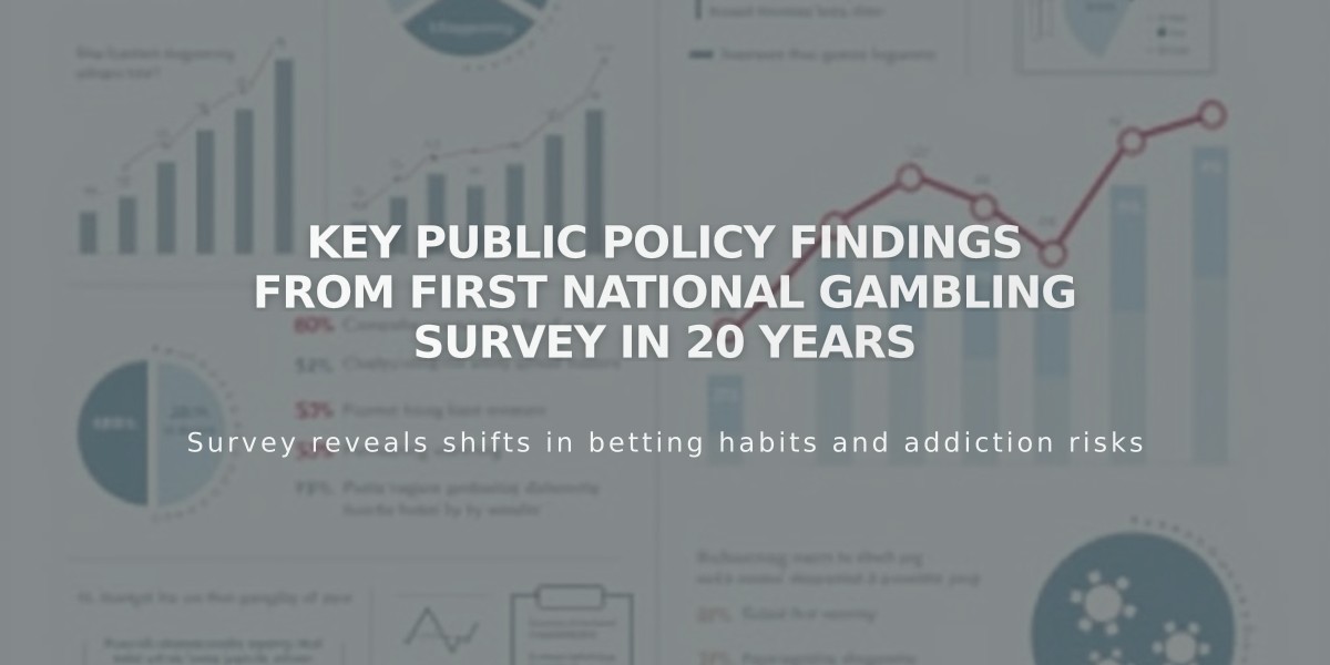 Key Public Policy Findings from First National Gambling Survey in 20 Years