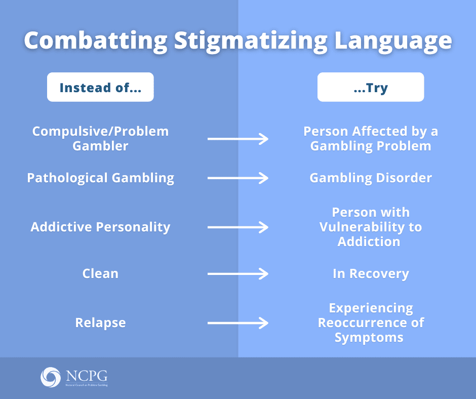 Stigmatizing vs neutral gambling terminology guide