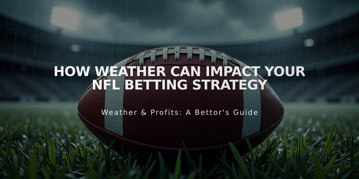 How Weather Can Impact Your NFL Betting Strategy