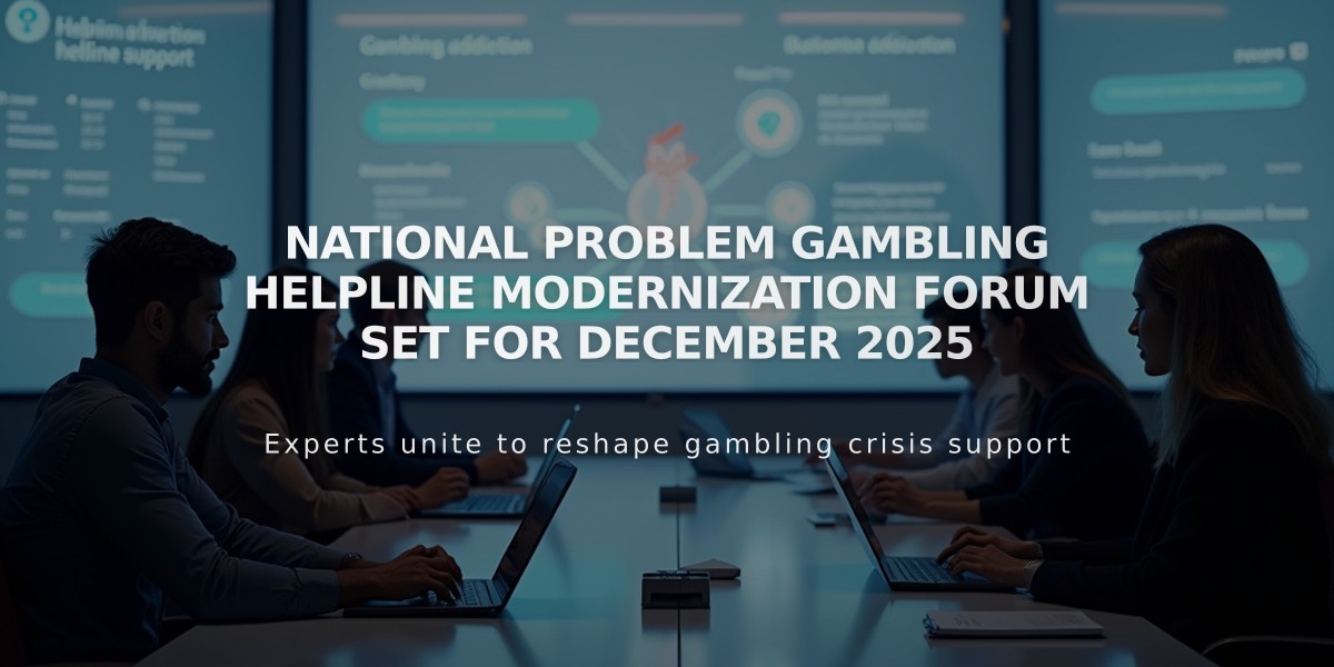 National Problem Gambling Helpline Modernization Forum Set for December 2025