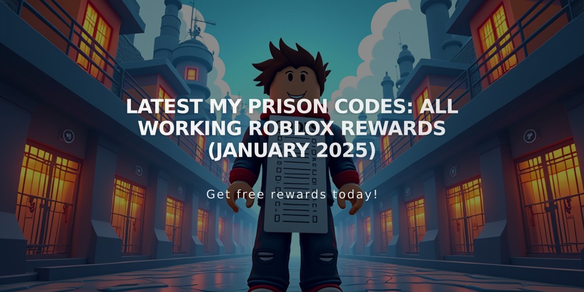 Latest My Prison Codes: All Working Roblox Rewards (January 2025)