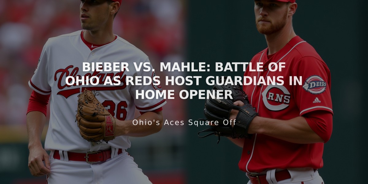 Bieber vs. Mahle: Battle of Ohio as Reds Host Guardians in Home Opener