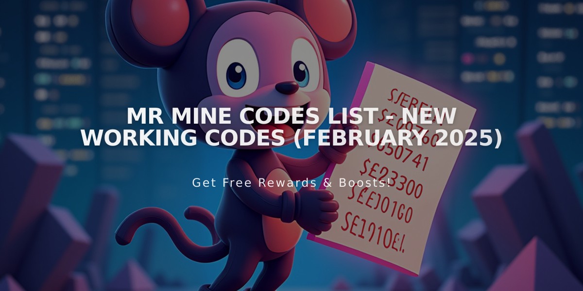 Mr Mine Codes List - New Working Codes (February 2025)