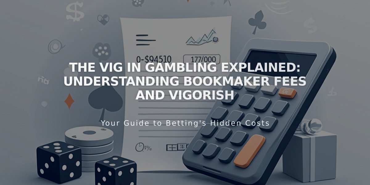 The Vig in Gambling Explained: Understanding Bookmaker Fees and Vigorish