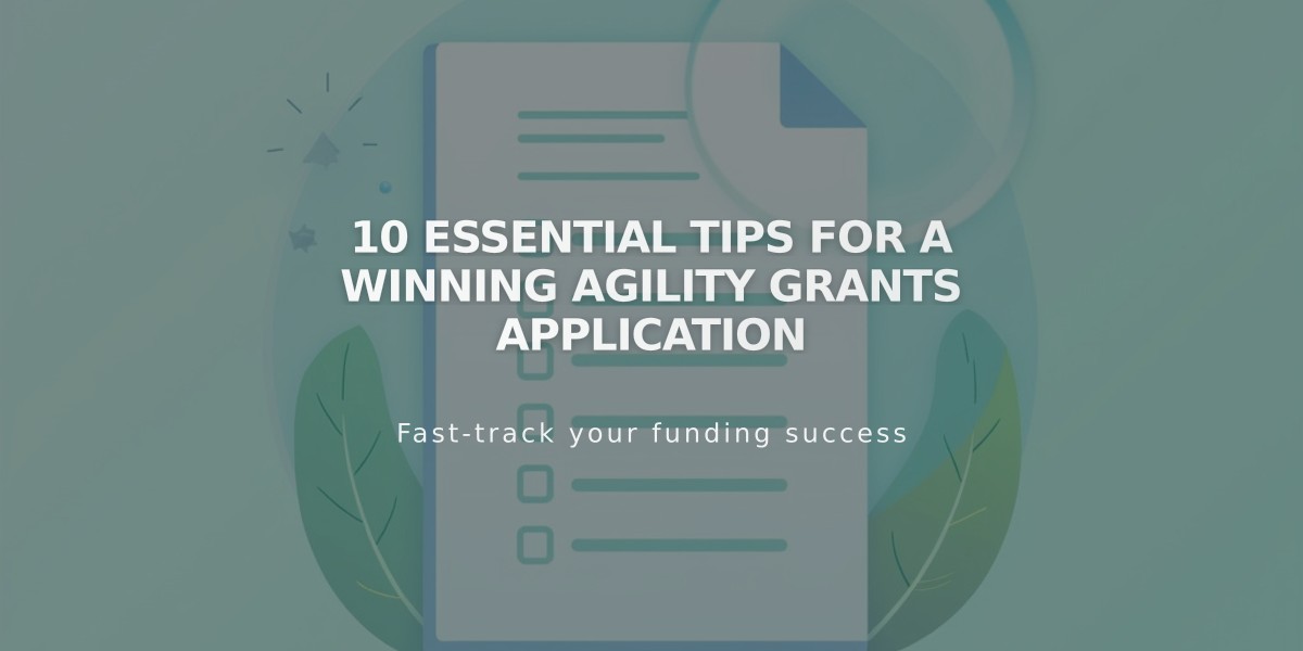 10 Essential Tips for a Winning Agility Grants Application