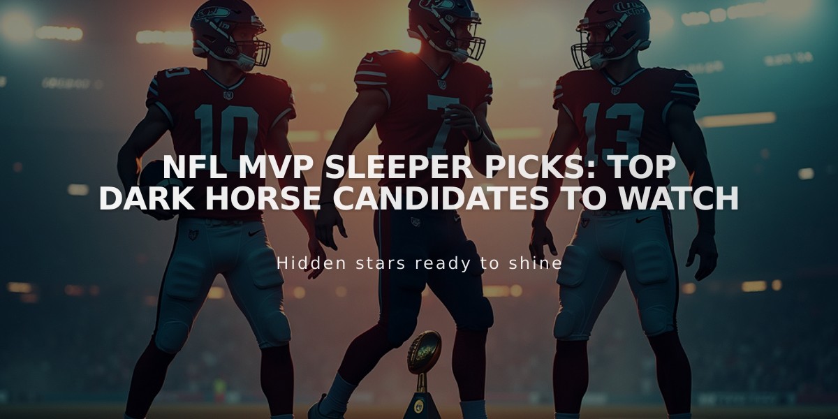 NFL MVP Sleeper Picks: Top Dark Horse Candidates to Watch