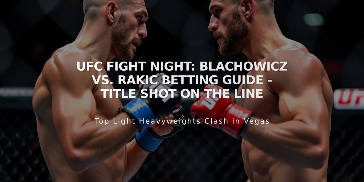 UFC Fight Night: Blachowicz vs. Rakic Betting Guide - Title Shot on the Line