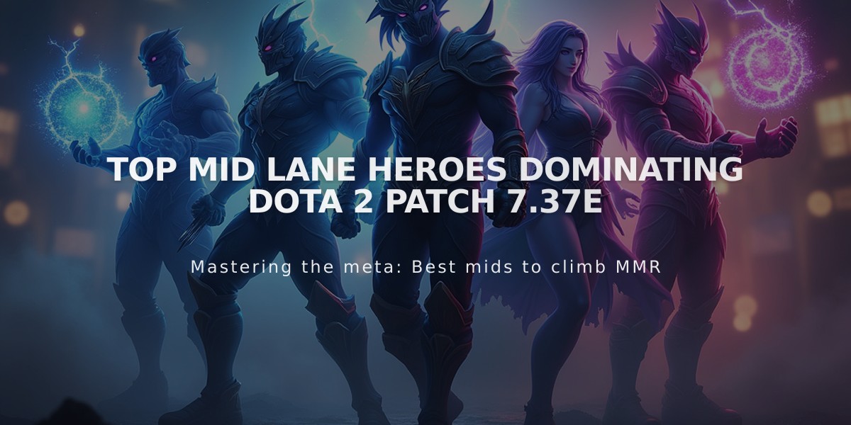 Top Mid Lane Heroes Dominating Dota 2 Patch 7.37e