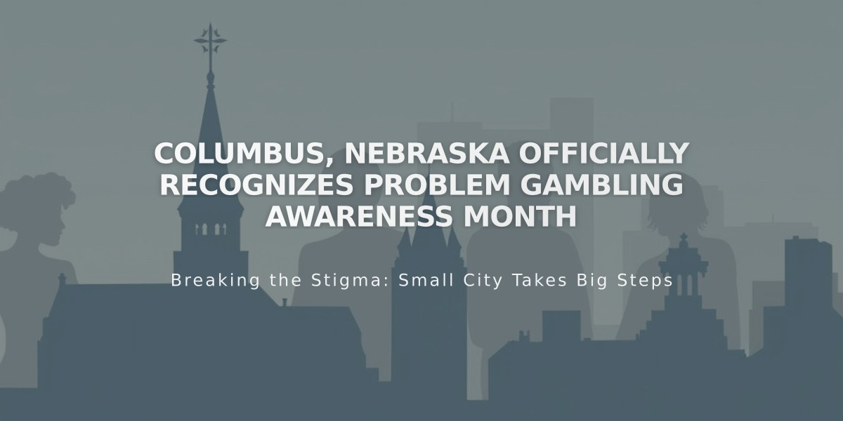 Columbus, Nebraska Officially Recognizes Problem Gambling Awareness Month