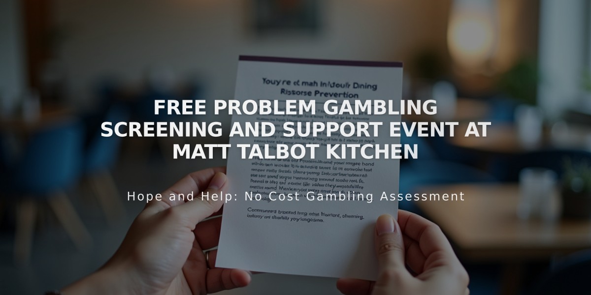 Free Problem Gambling Screening and Support Event at Matt Talbot Kitchen