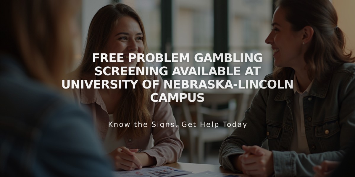 Free Problem Gambling Screening Available at University of Nebraska-Lincoln Campus