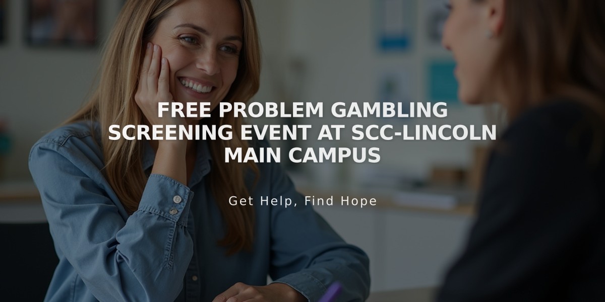 Free Problem Gambling Screening Event at SCC-Lincoln Main Campus