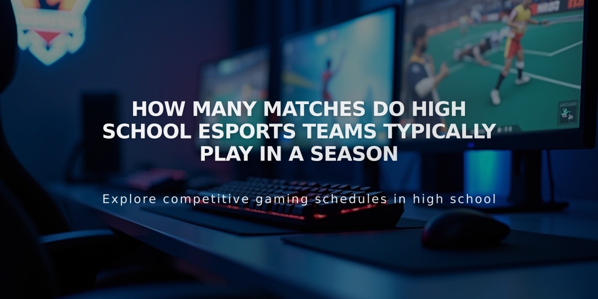 How Many Matches Do High School Esports Teams Typically Play in a Season