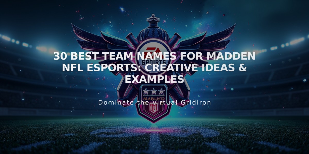 30 Best Team Names for Madden NFL Esports: Creative Ideas & Examples