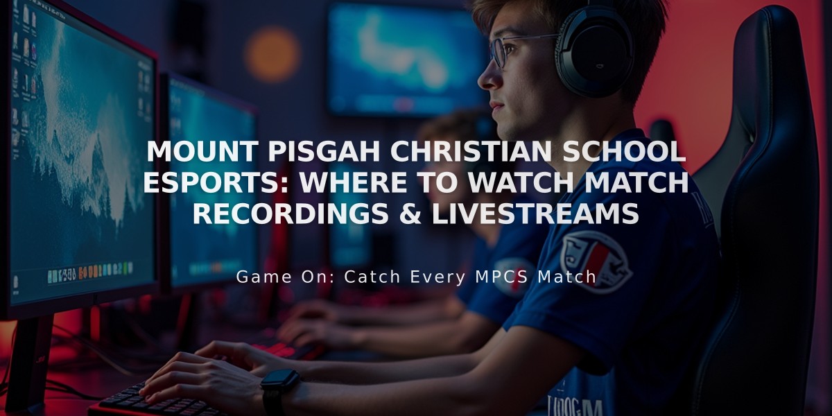 Mount Pisgah Christian School Esports: Where to Watch Match Recordings & Livestreams