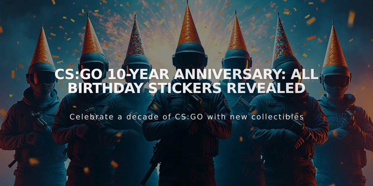 CS:GO 10-Year Anniversary: All Birthday Stickers Revealed