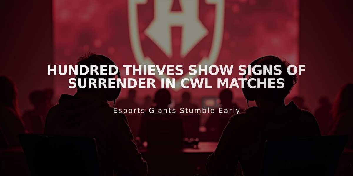 Hundred Thieves Show Signs of Surrender in CWL Matches