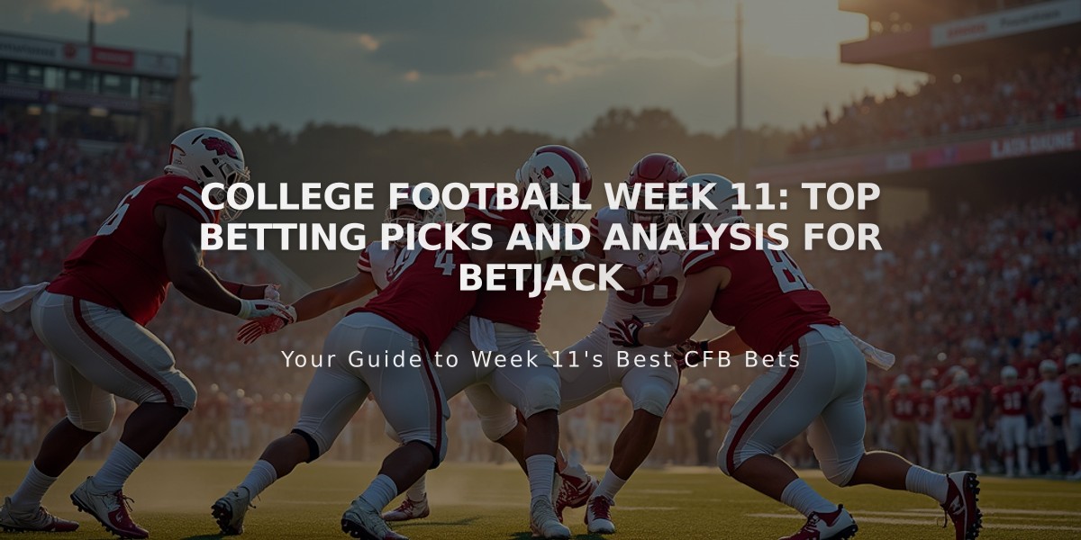 College Football Week 11: Top Betting Picks and Analysis for betJACK