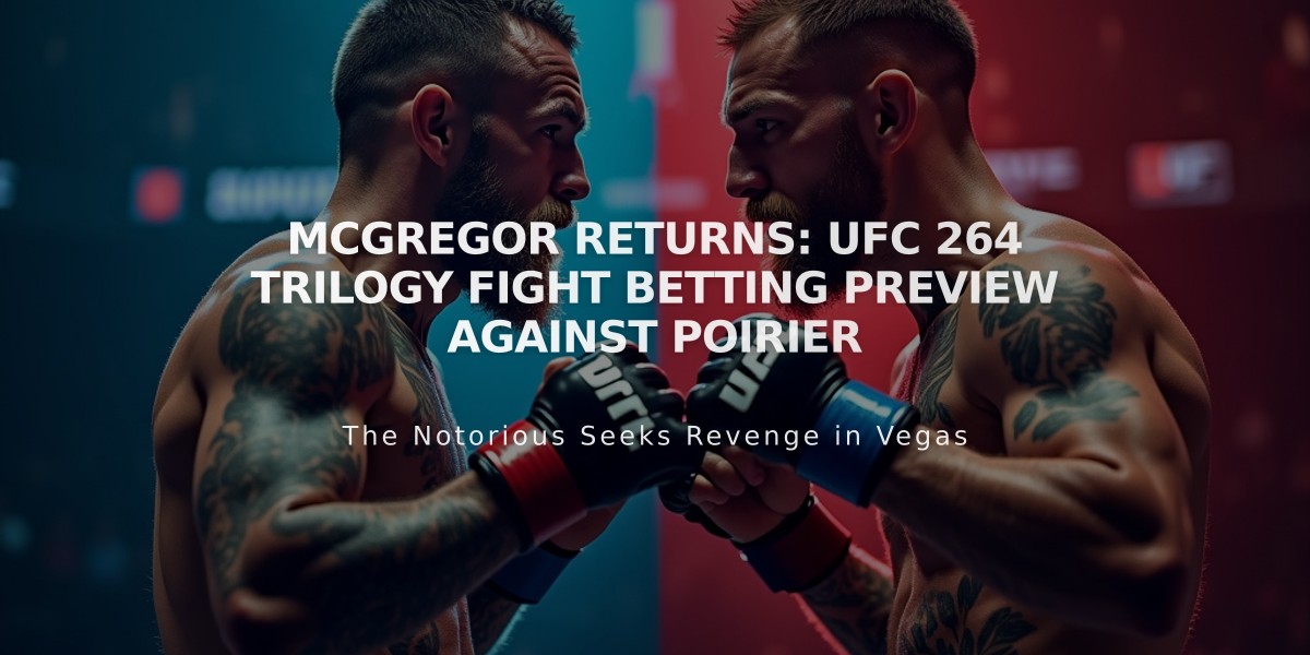 McGregor Returns: UFC 264 Trilogy Fight Betting Preview Against Poirier