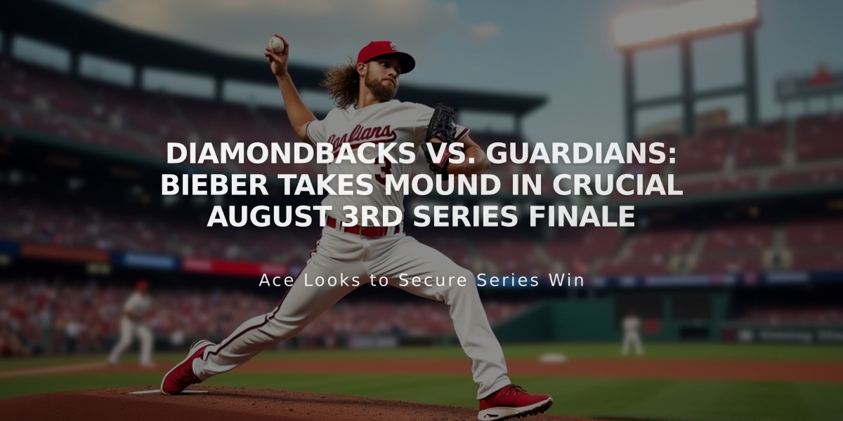 Diamondbacks vs. Guardians: Bieber Takes Mound in Crucial August 3rd Series Finale