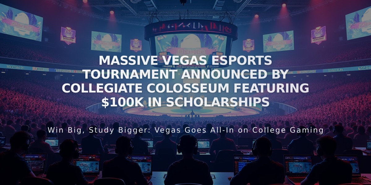 Massive Vegas eSports Tournament Announced by Collegiate Colosseum Featuring $100K in Scholarships