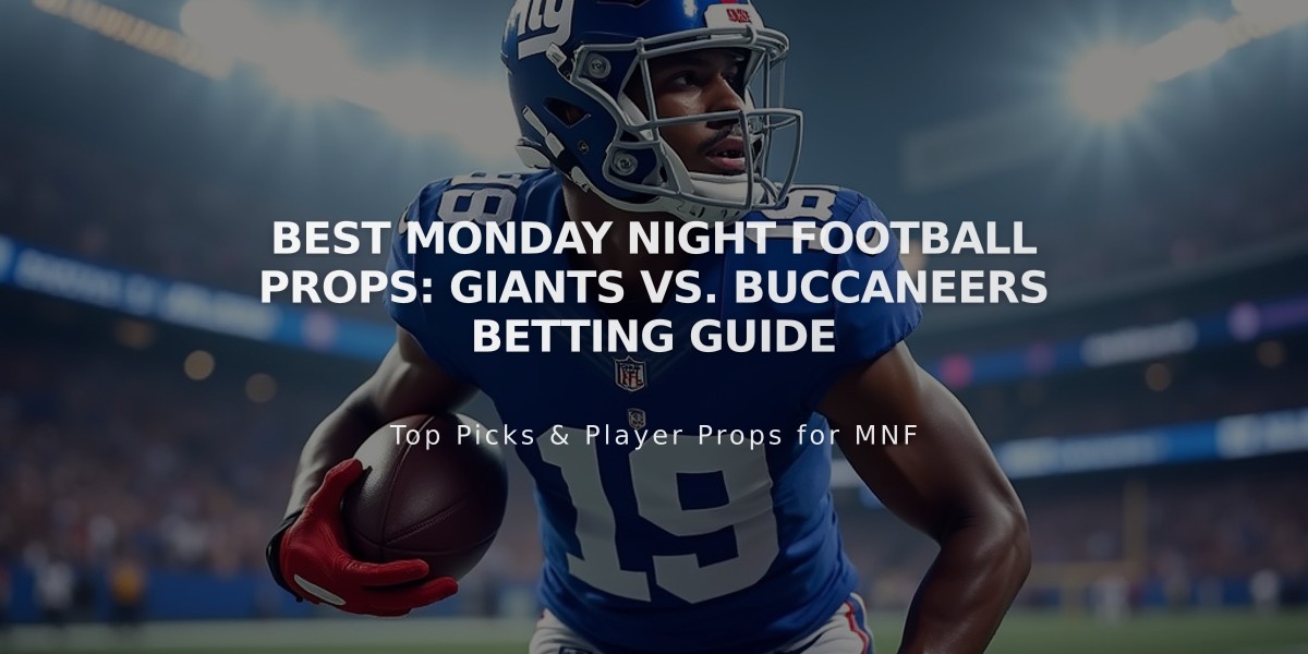 Best Monday Night Football Props: Giants vs. Buccaneers Betting Guide