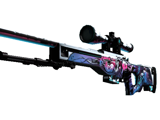 Graffiti-decorated sniper rifle