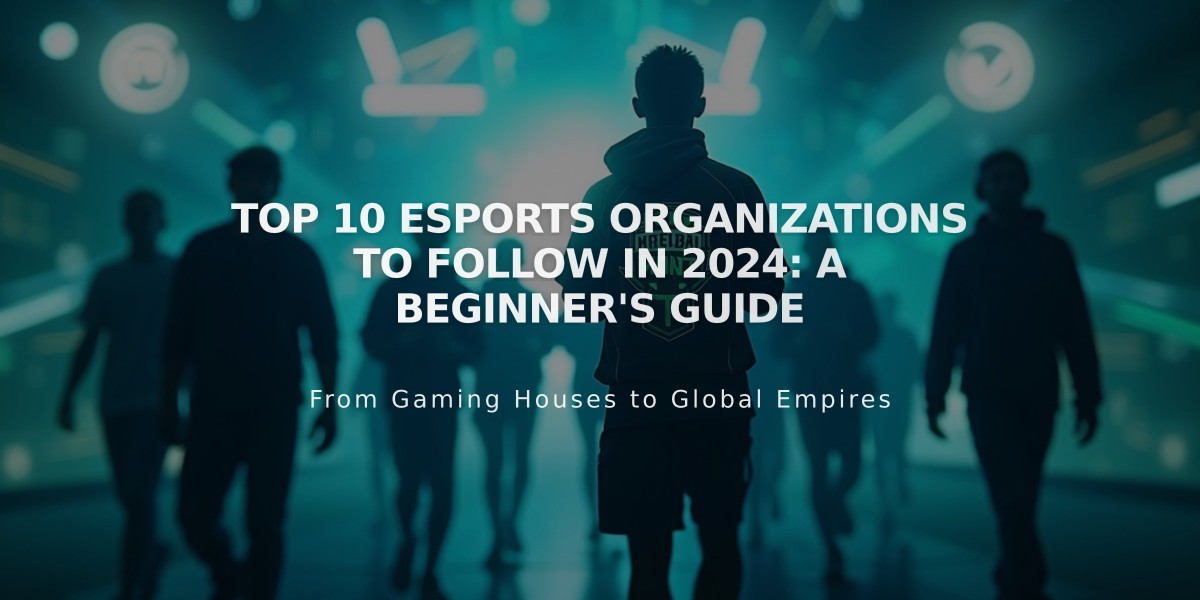 Top 10 Esports Organizations to Follow in 2024: A Beginner's Guide