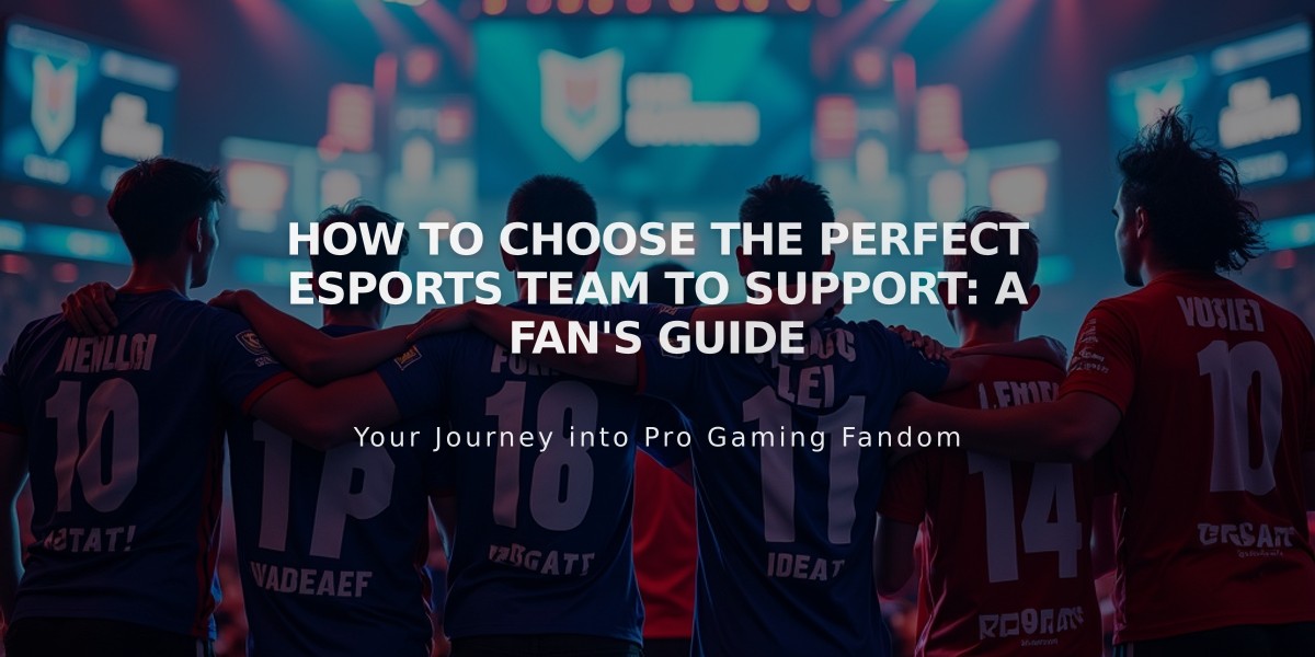 How to Choose the Perfect Esports Team to Support: A Fan's Guide